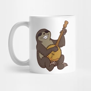 Cartoon sloth playing banjo Mug